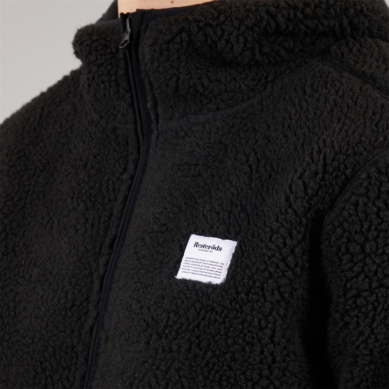 Resteröds Mens Fleece Hoodie Jacket Black - Image 3