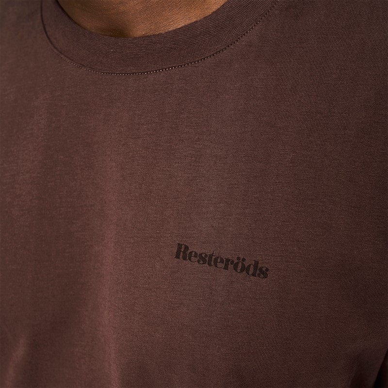 Resteröds Mens Tas Print T-Shirt Brown - Image 3