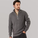 Resteröds Mens Knitted Half Zip Pullover Grey
