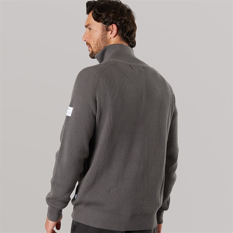 Resteröds Mens Knitted Half Zip Pullover Grey - Image 2
