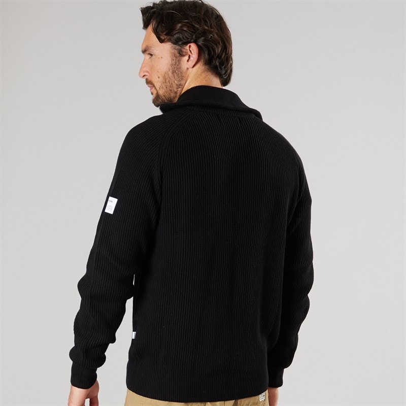 Resteröds Mens Knitted Zip Cardigan Black - Image 2