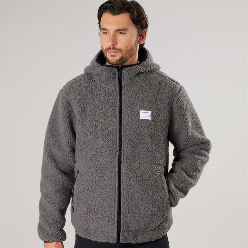 Resteröds Mens Fleece Hooded Jacket Grey - Image 3
