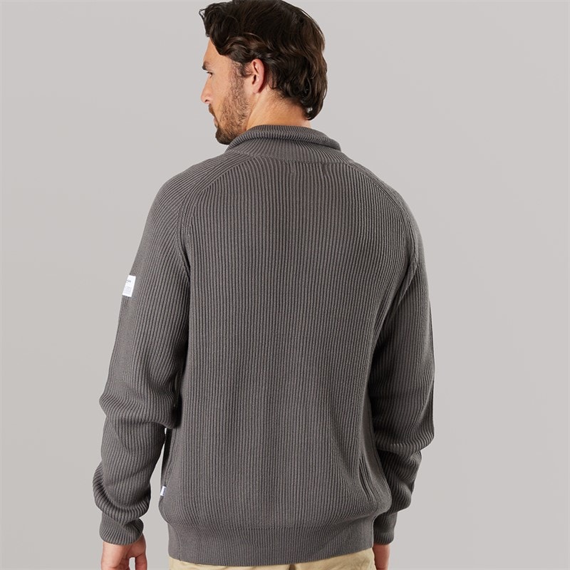 Resteröds Mens Knitted Zip Cardigan Grey - Image 2