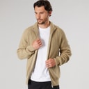 Resteröds Mens Knitted Zip Cardigan Sand