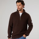 Resteröds Mens Knitted Half Zip Pullover Brown