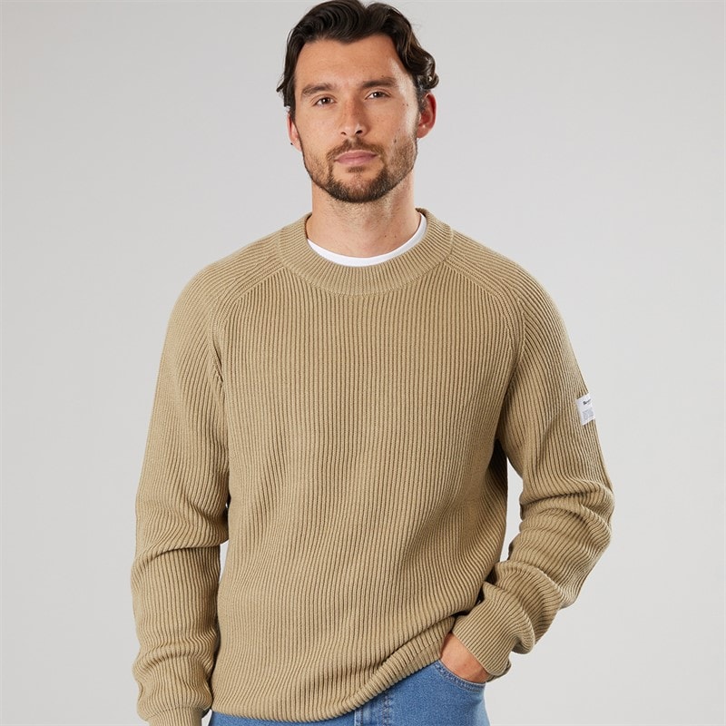 Resteröds Mens Knitted Pullover Sand