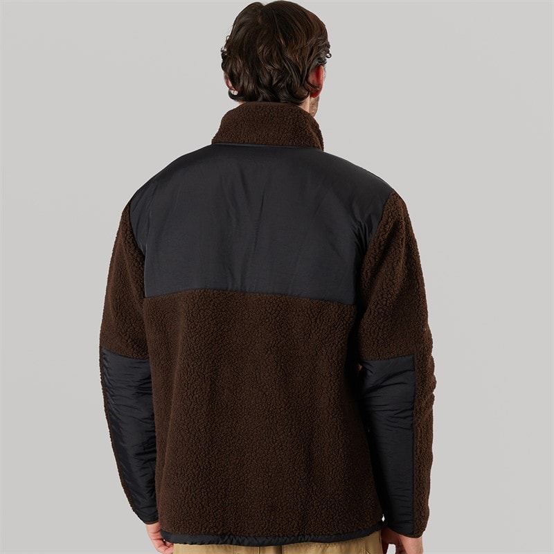 Resteröds Mens Panel Zip Fleece Brown - Image 2