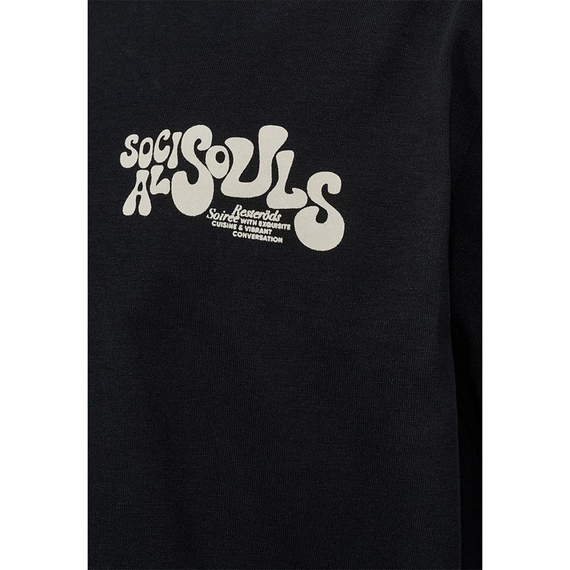 Resteröds Mens Tas Chest Print T-Shirt Black - Image 3