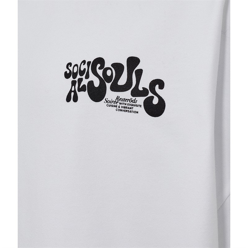 Resteröds Mens Tas Chest Print T-Shirt White - Image 3