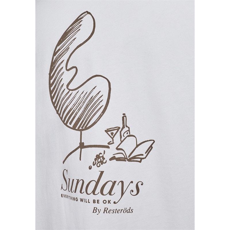 Resteröds Mens Tas Print T-Shirt White - Image 3