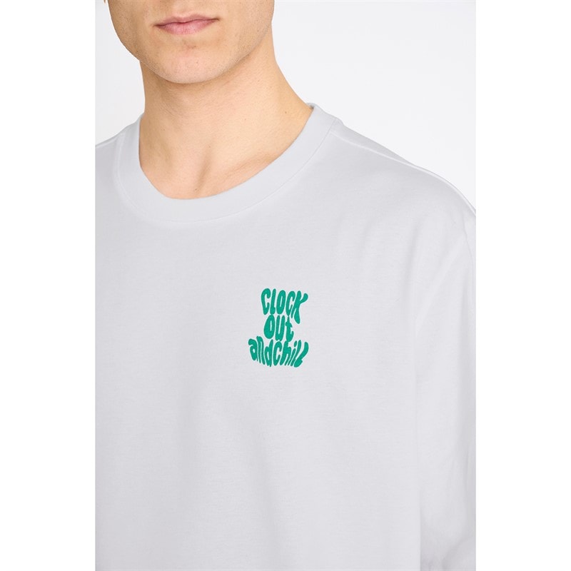 Resteröds Mens Tas Print T-Shirt White - Image 3