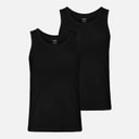 Resteröds Mens Two Pack Vests Black