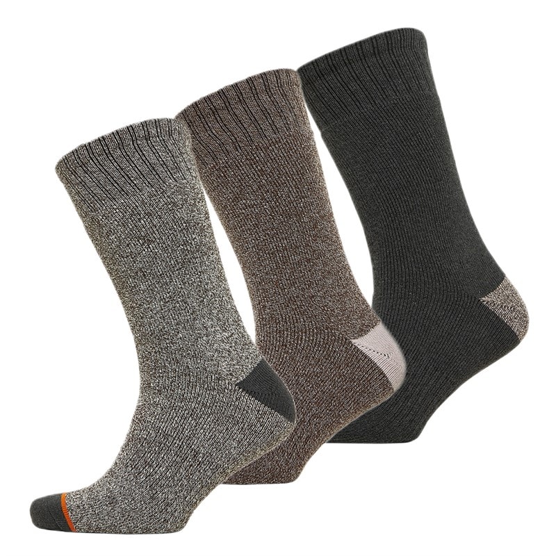 WEATHERPROOF Mens Three Pack Thermal Crew Socks Medium Grey - Image 1