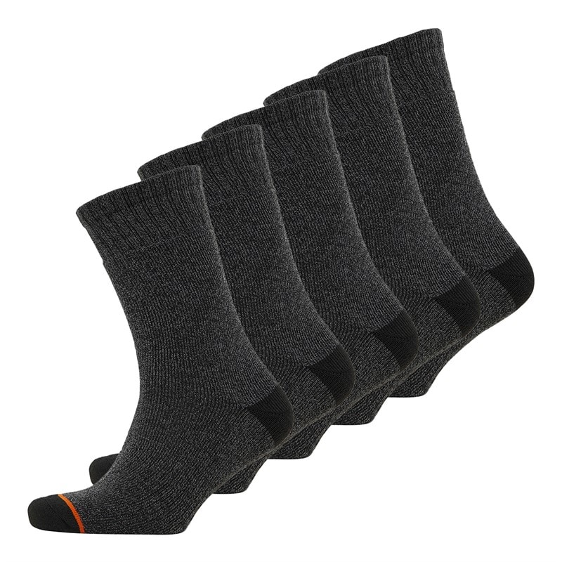 WEATHERPROOF Mens Five Pack Thermal Crew Socks Black - Image 1