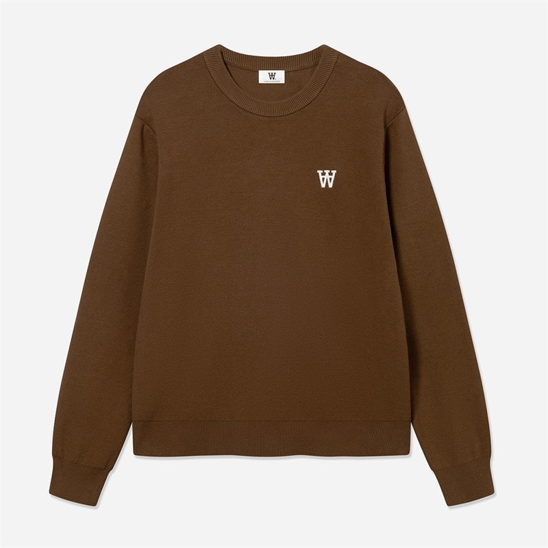 Wood Wood Mens Curt Crew Neck Jumper Desert Palm