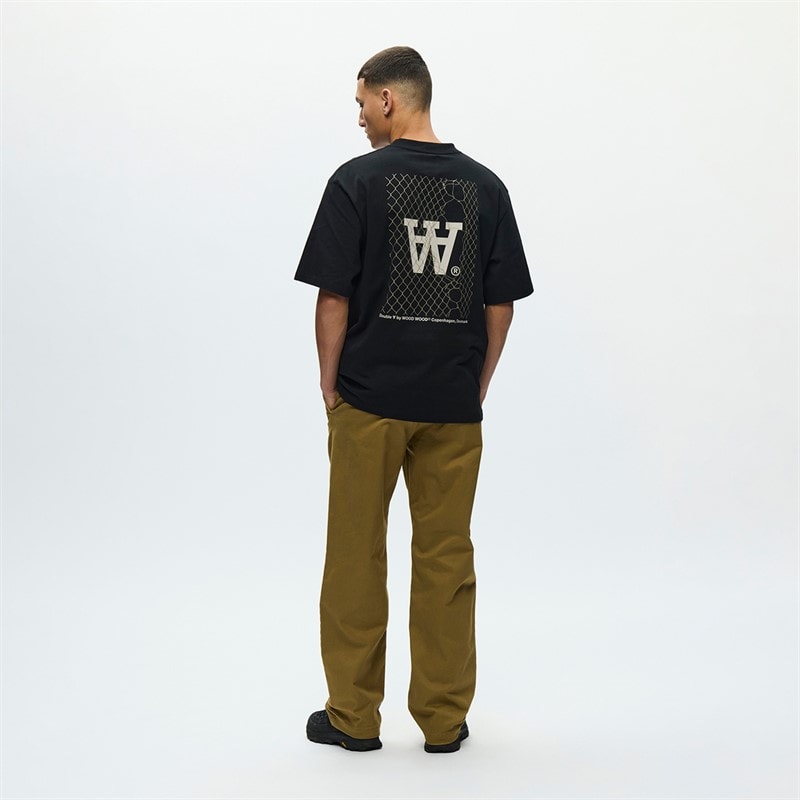 Wood Wood Mens Liam T-Shirt Black - Image 3