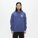 Wood Wood Mens Cass Chest Print Hoodie Skipper Blue