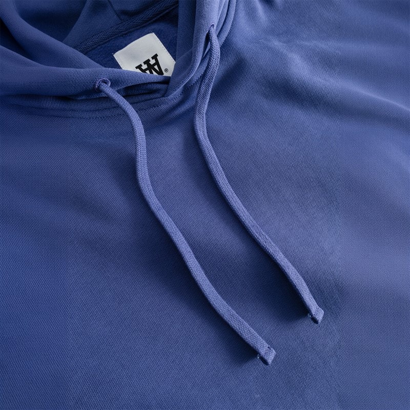 Wood Wood Mens Cass Chest Print Hoodie Skipper Blue - Image 5