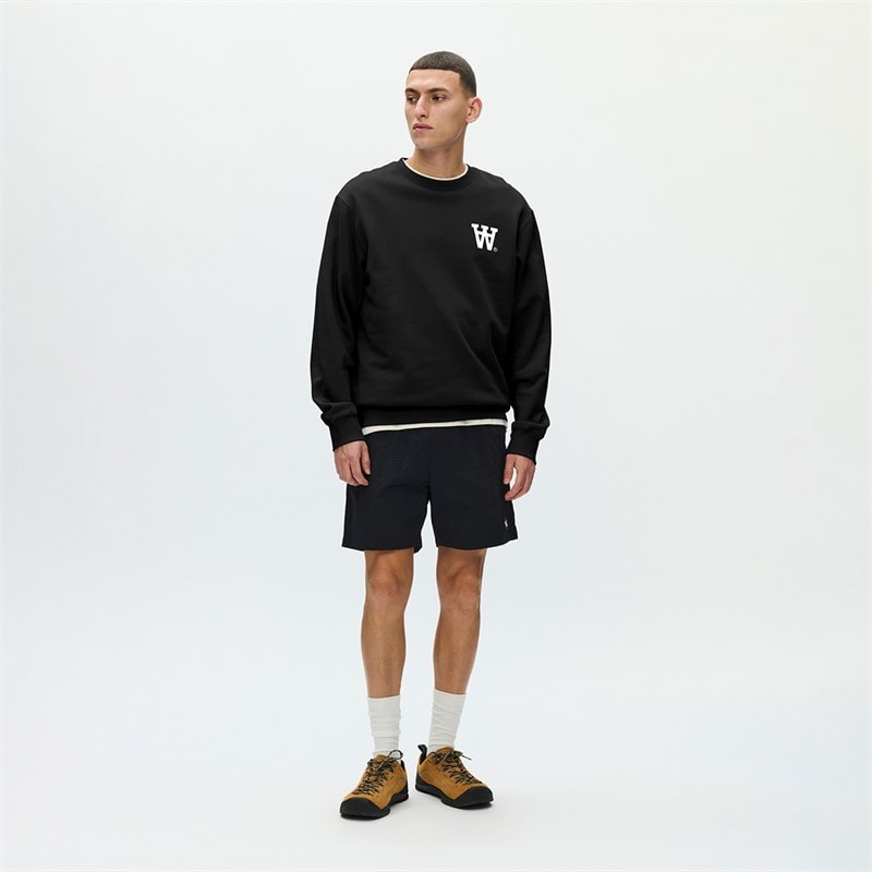 Wood Wood Mens Noel Chest Print Sweatshirt Black - Image 2