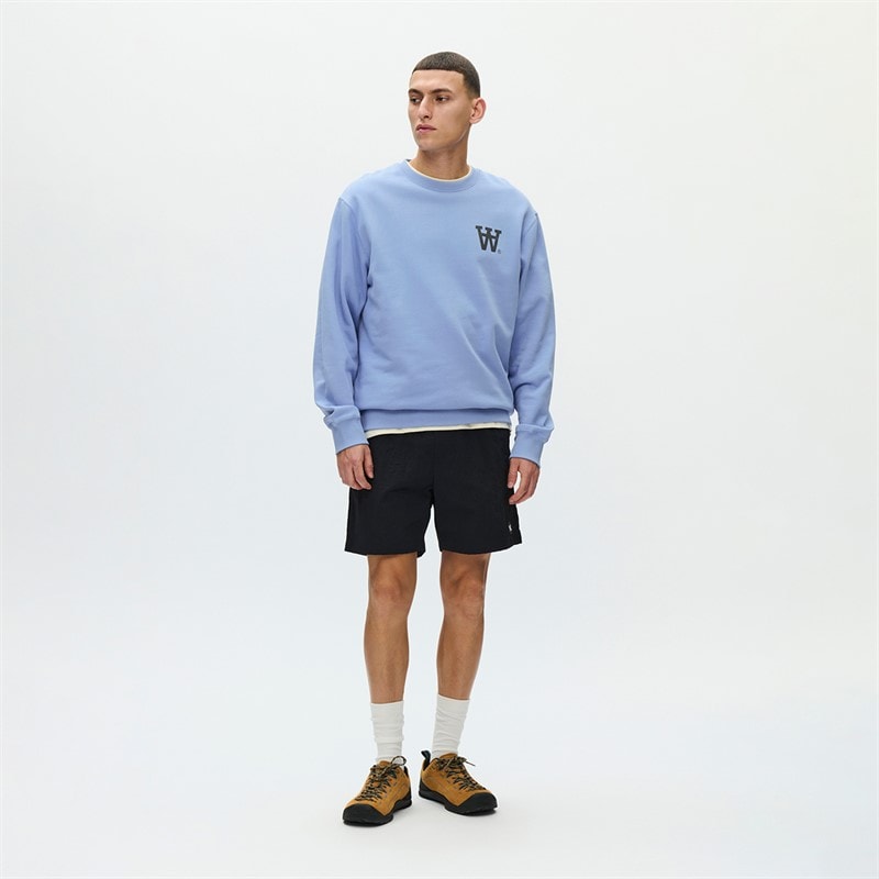 Wood Wood Mens Noel Chest Print Sweatshirt Azurine - Image 2