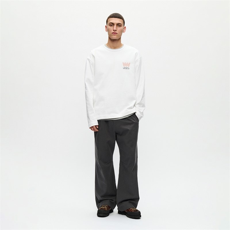 Wood Wood Mens Ryan Sweatshirt Bright White - Image 2