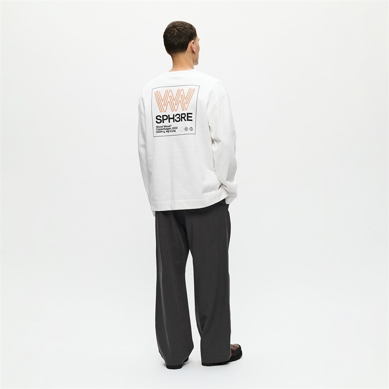Wood Wood Mens Ryan Sweatshirt Bright White - Image 3