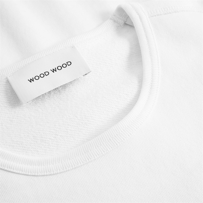 Wood Wood Mens Ryan Sweatshirt Bright White - Image 5