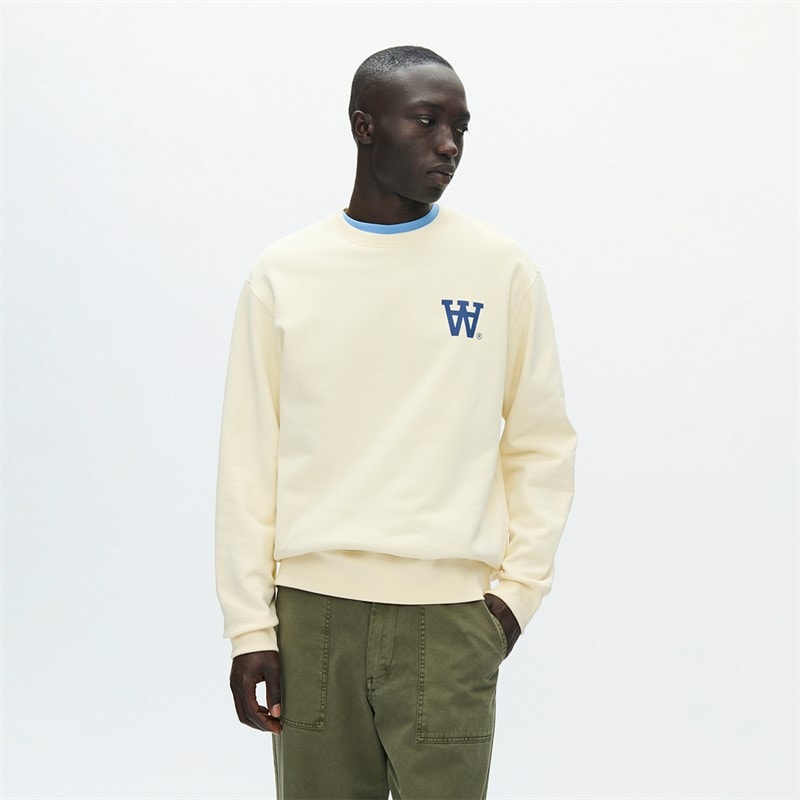 Wood Wood Mens Noel Chest Print Sweatshirt Turtledove