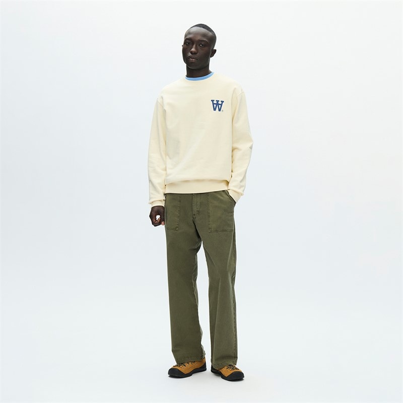 Wood Wood Mens Noel Chest Print Sweatshirt Turtledove - Image 2