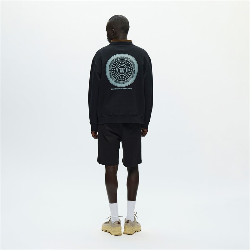Wood Wood Mens James Sweatshirt Black - Image 3