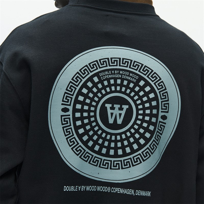 Wood Wood Mens James Sweatshirt Black - Image 4