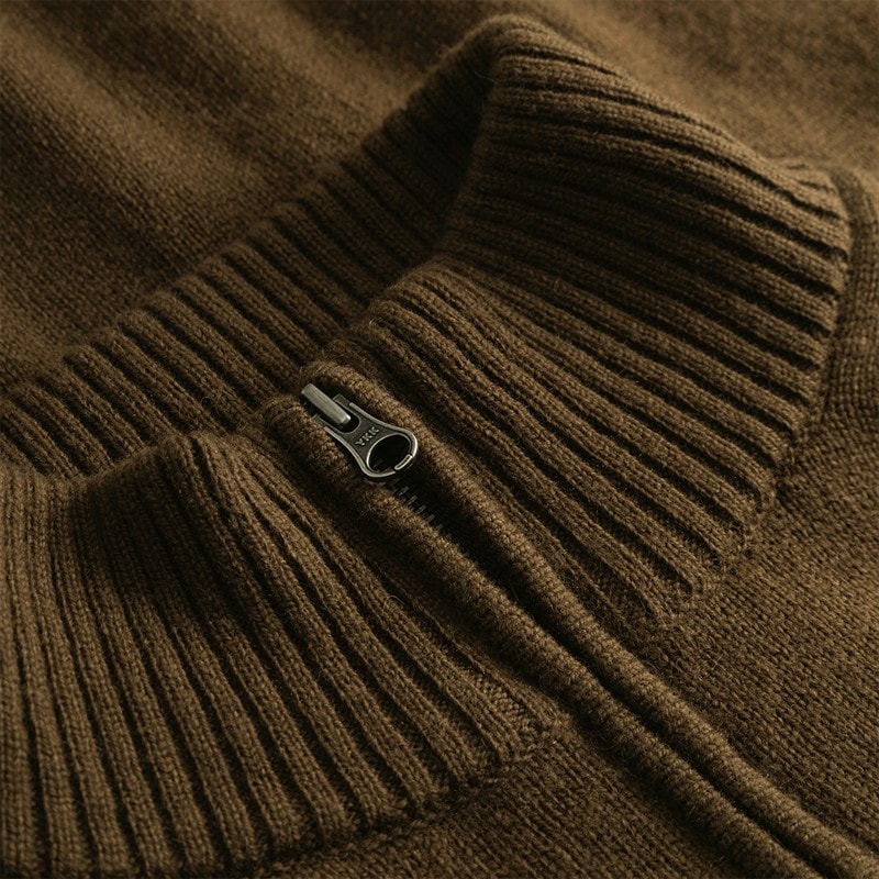 Wood Wood Mens Tay Half Zip Jumper Desert Palm - Image 2