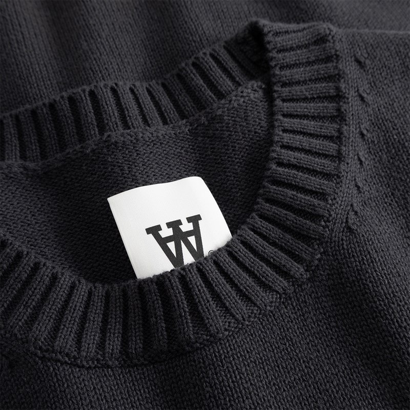 Wood Wood Mens Tay Knitted Jumper Pirate Black - Image 2