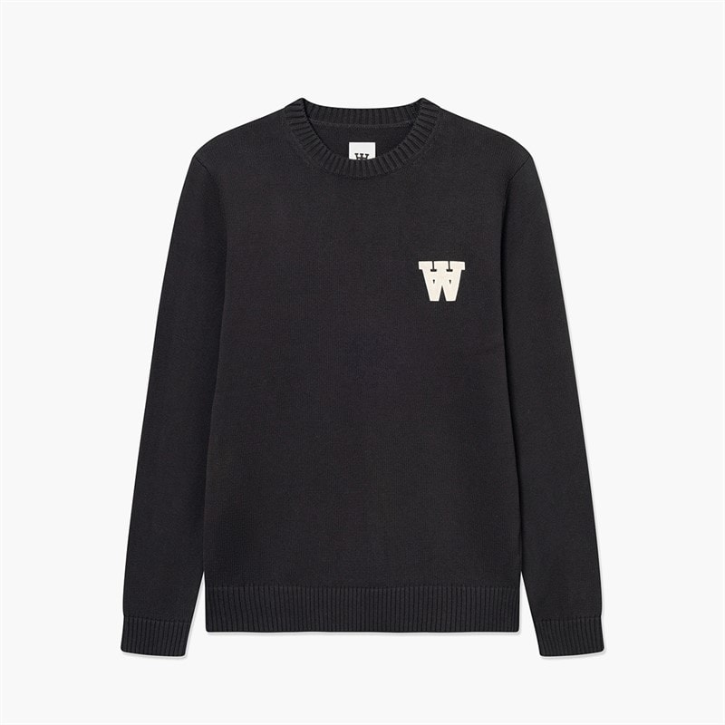 Wood Wood Mens Tay Knitted Jumper Pirate Black - Image 3