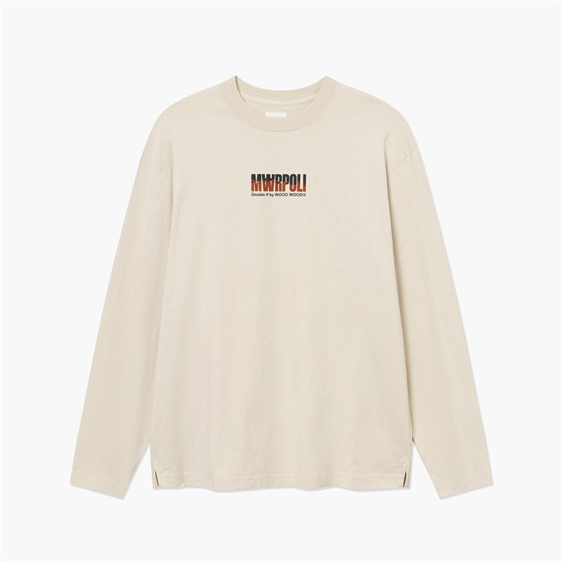 Wood Wood Mens Liam Long Sleeve T-Shirt Silver Birch - Image 3