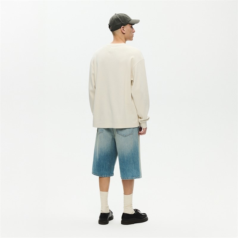 Wood Wood Mens Keisan Long Sleeve T-Shirt Silver Birch - Image 3