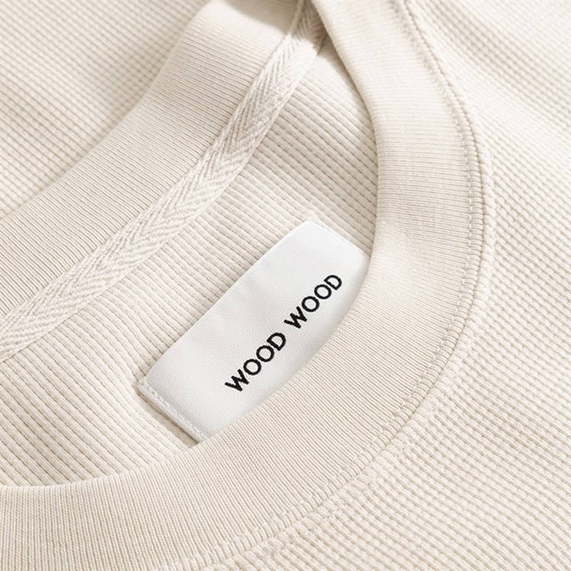 Wood Wood Mens Keisan Long Sleeve T-Shirt Silver Birch - Image 5