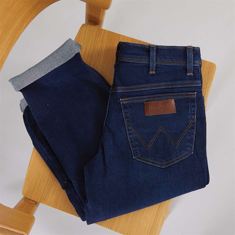Wrangler Mens Texas Straight Fit Jeans Cosmic Blue - Image 3