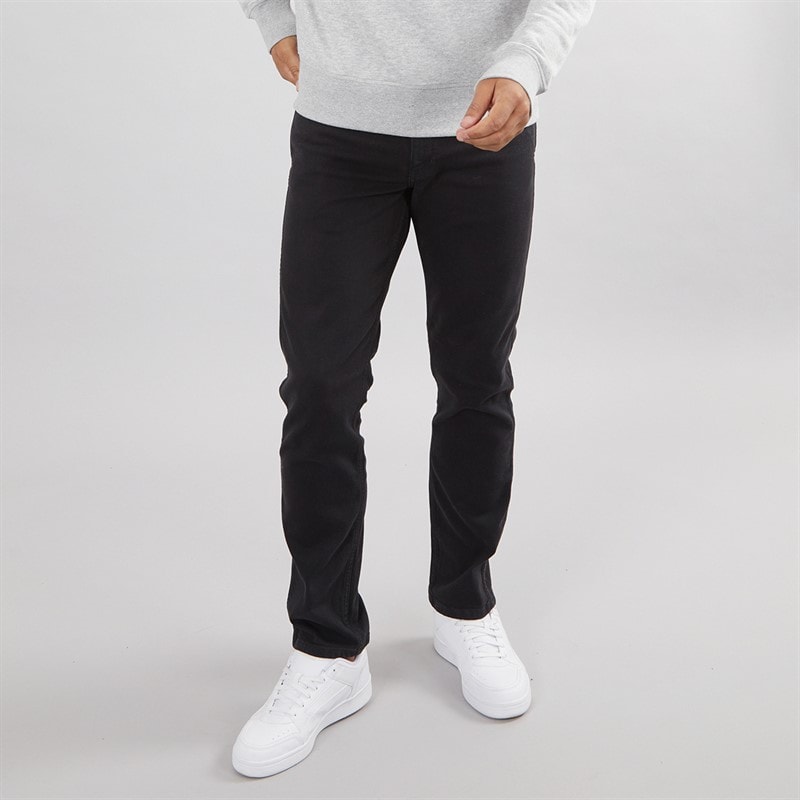 Wrangler Mens Greensboro Straight Fit Jeans Black Rinse