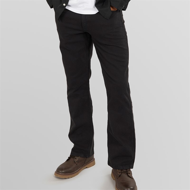Wrangler Mens Horizon Regular Bootcut Jeans Black Rinse