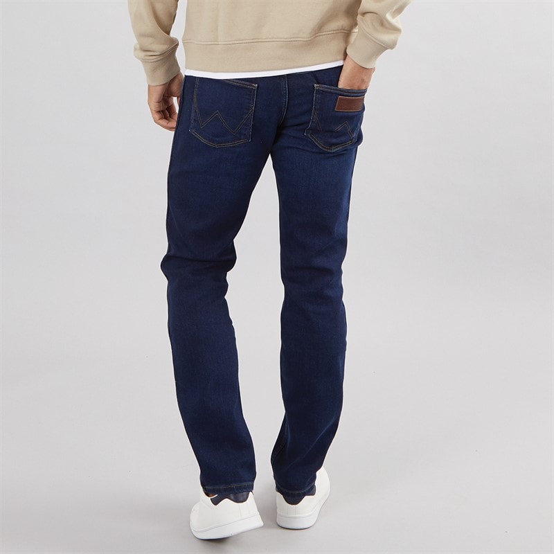 Wrangler Mens Greensboro Regular Straight Fit Jeans Cosmic Blue - Image 2