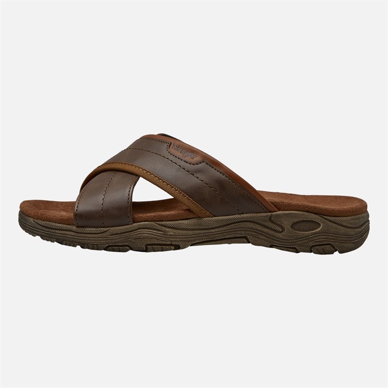Wrangler Mens Tripp Sliders Chestnut - Image 2
