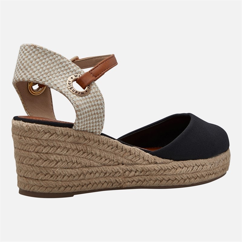 Wrangler Womens Bela Ankle Strap Wedge Sandals Black - Image 5