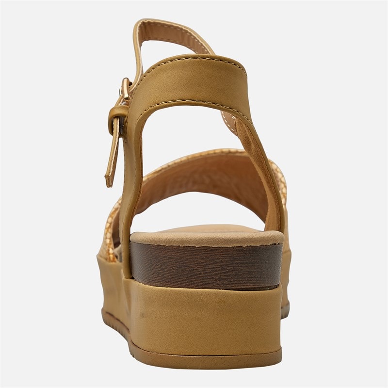 Wrangler Womens Norma Chunky Anle Strap Sandals Warm Sand - Image 4