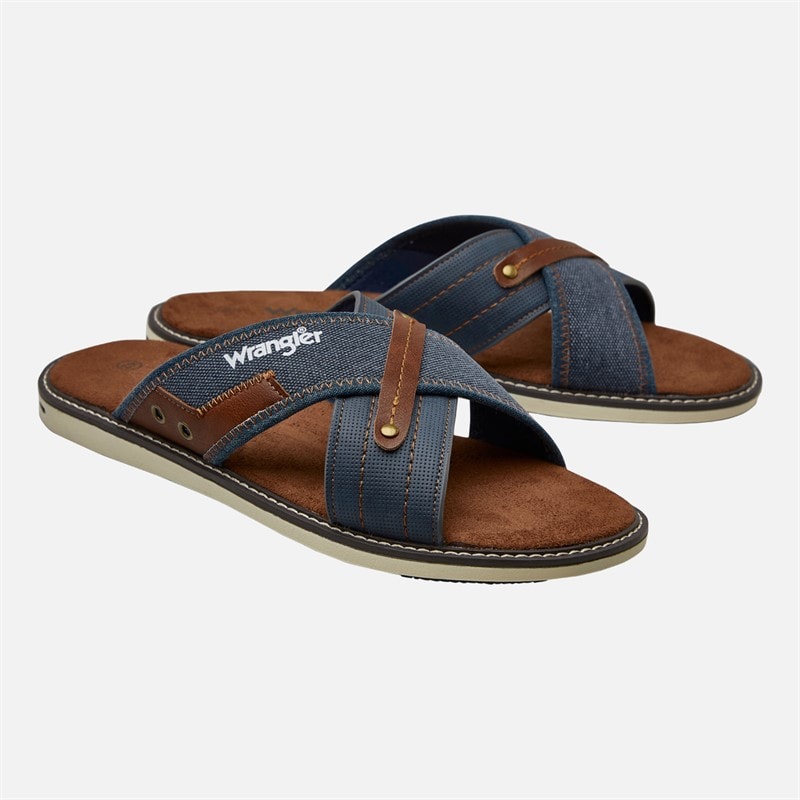 Wrangler Mens Calvin Sliders Dress Blues - Image 1