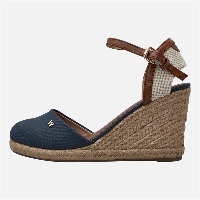 Wrangler Womens Brava Ankle Strap Wedge Sandals Dark Denim - Image 2
