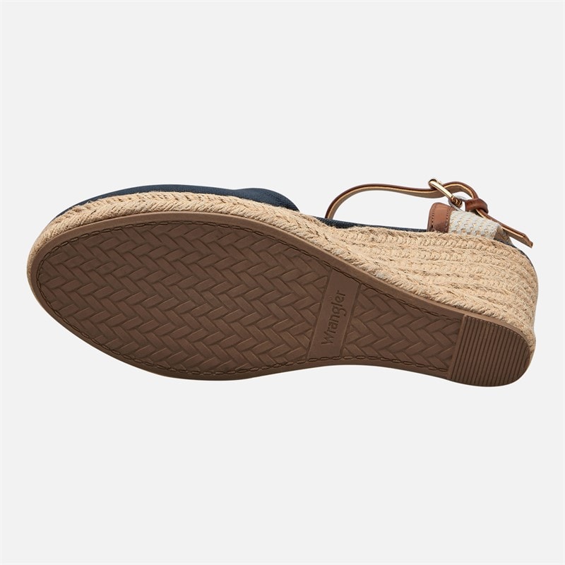 Wrangler Womens Brava Ankle Strap Wedge Sandals Dark Denim - Image 3