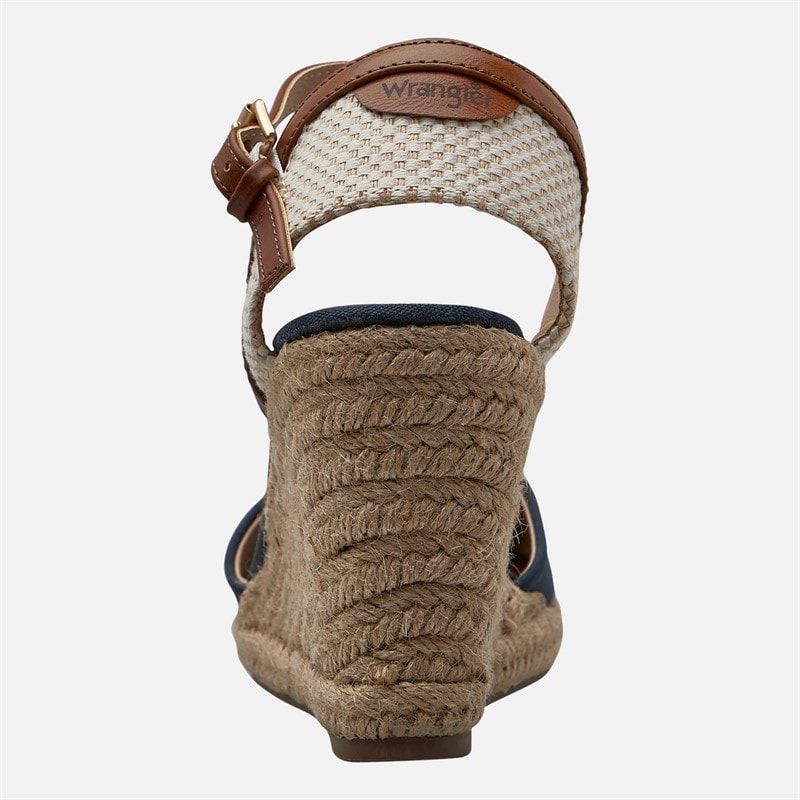 Wrangler Womens Brava Ankle Strap Wedge Sandals Dark Denim - Image 4