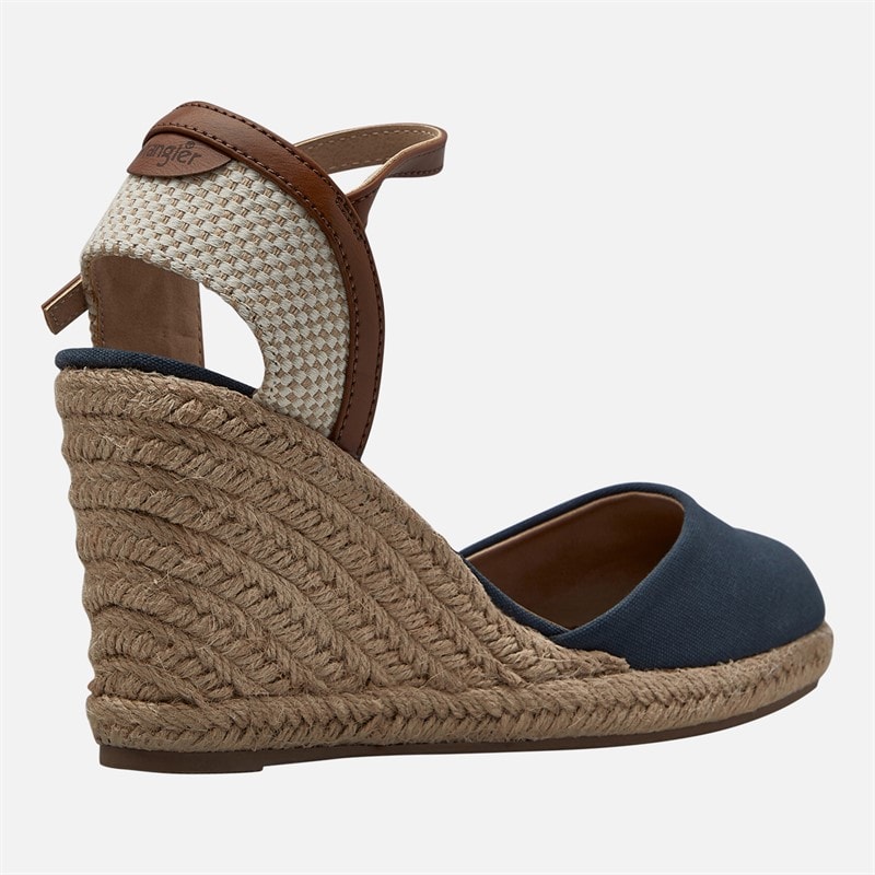 Wrangler Womens Brava Ankle Strap Wedge Sandals Dark Denim - Image 5