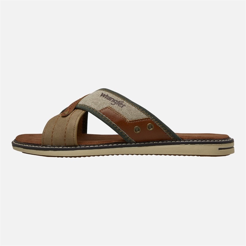 Wrangler Mens Calvin Sliders Warm Sand - Image 2